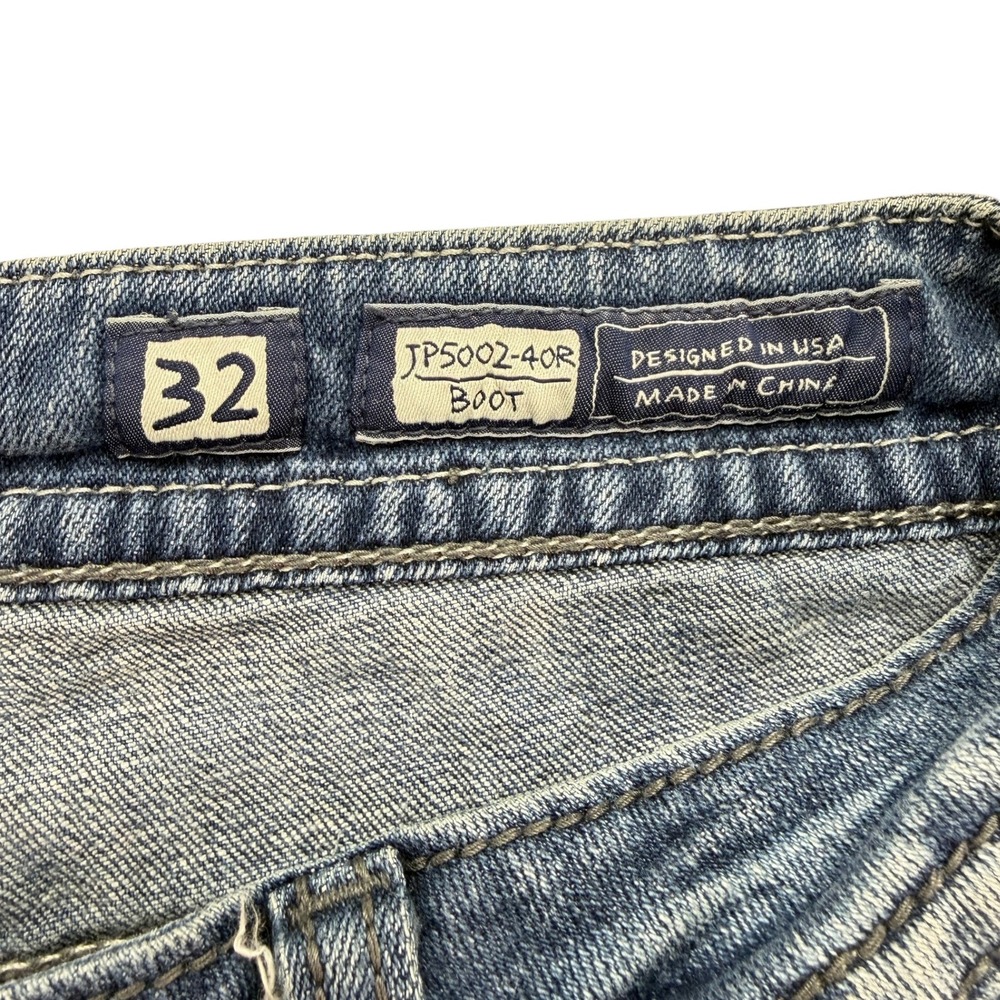 Miss Me Womens Jeans 32 Bootcut Blue Low Rise Distressed Embellished JP5002 - Picture 14 of 16
